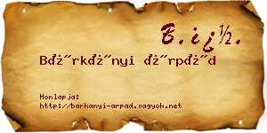 Bárkányi Árpád névjegykártya
